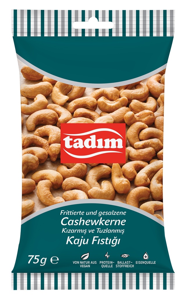 75 GR. CASHEWNOTEN GEROOSTERD & GEZOUTEN